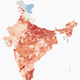 A map depicting Vaccination coverage across Indian states.